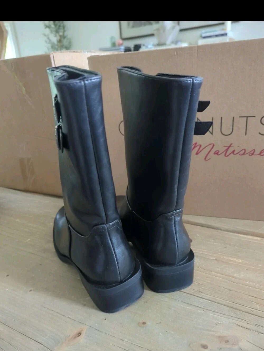 COCONUTS by Matisse Basil Square Toe Pull On Motorcycle Womens Black Casual 8